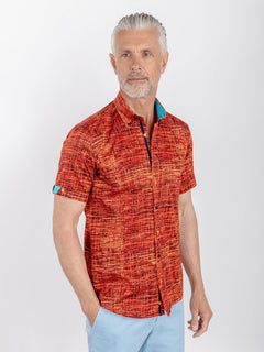 VIBRANT ABSTRACT ART SHORT SLEEVE SHIRT - Claudio Lugli Shirts