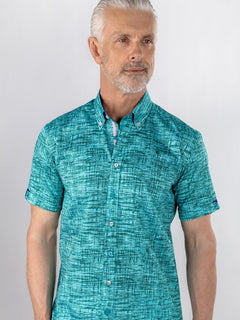 VIBRANT ABSTRACT ART SHORT SLEEVE SHIRT - Claudio Lugli Shirts