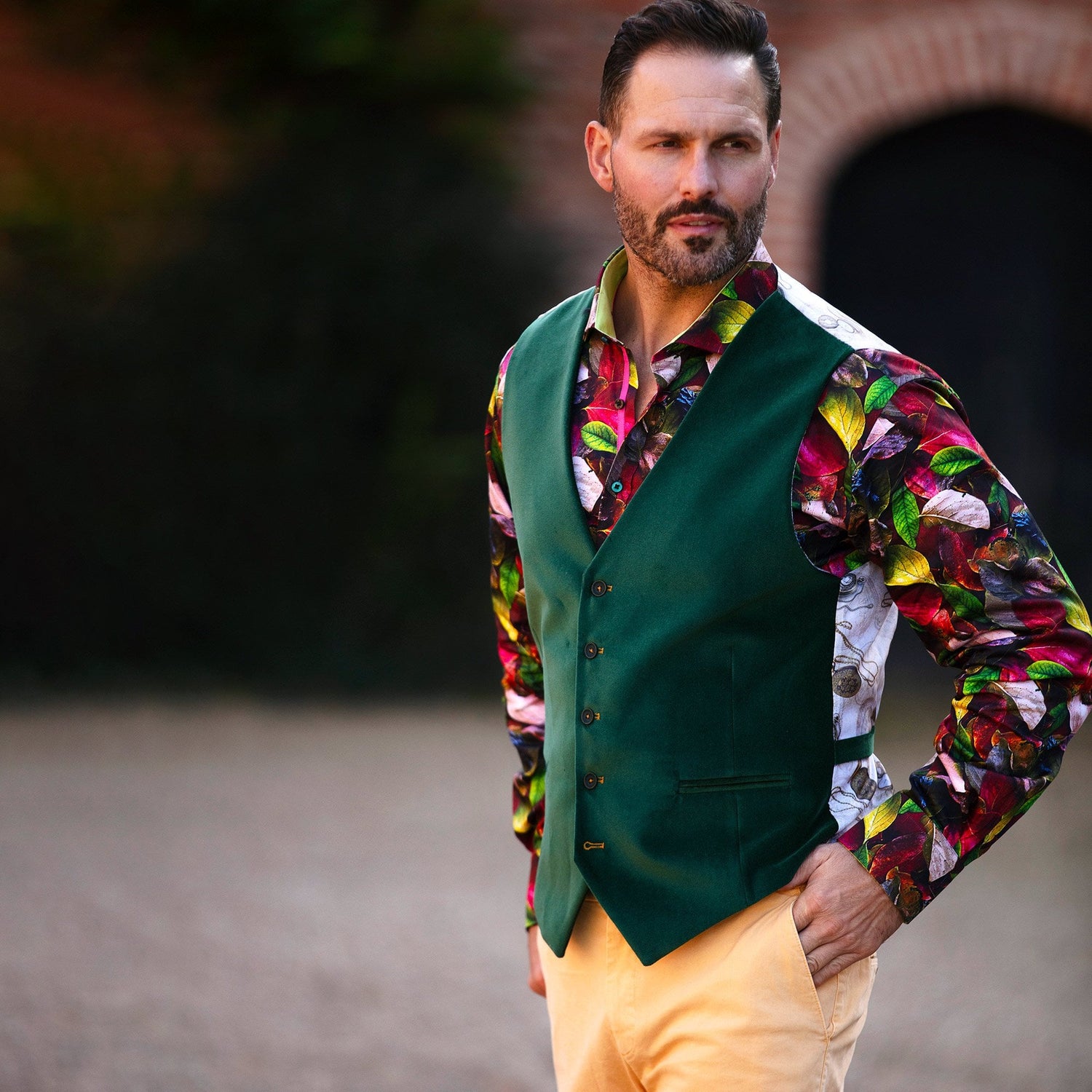 VIBRANT VELVET WAISTCOAT - Premium Men's Patterned Shirt by Claudio Lugli | Bold Design, Tailored Fit, Best Printed Shirts
