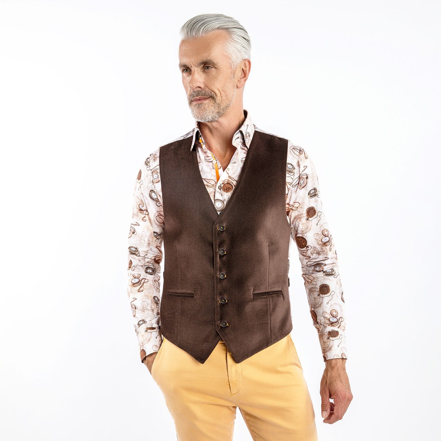 VIBRANT VELVET WAISTCOAT - Premium Men's Patterned Shirt by Claudio Lugli | Bold Design, Tailored Fit, Best Printed Shirts