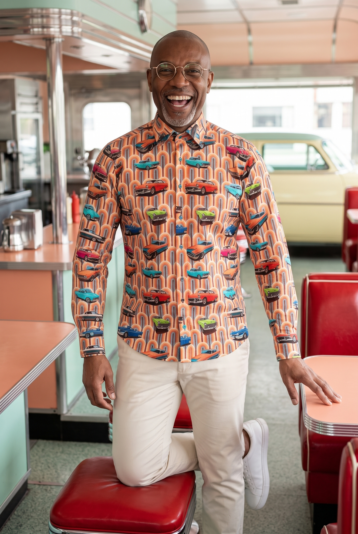 Vintage and Retro Car Print Shirt - Claudio Lugli Shirts