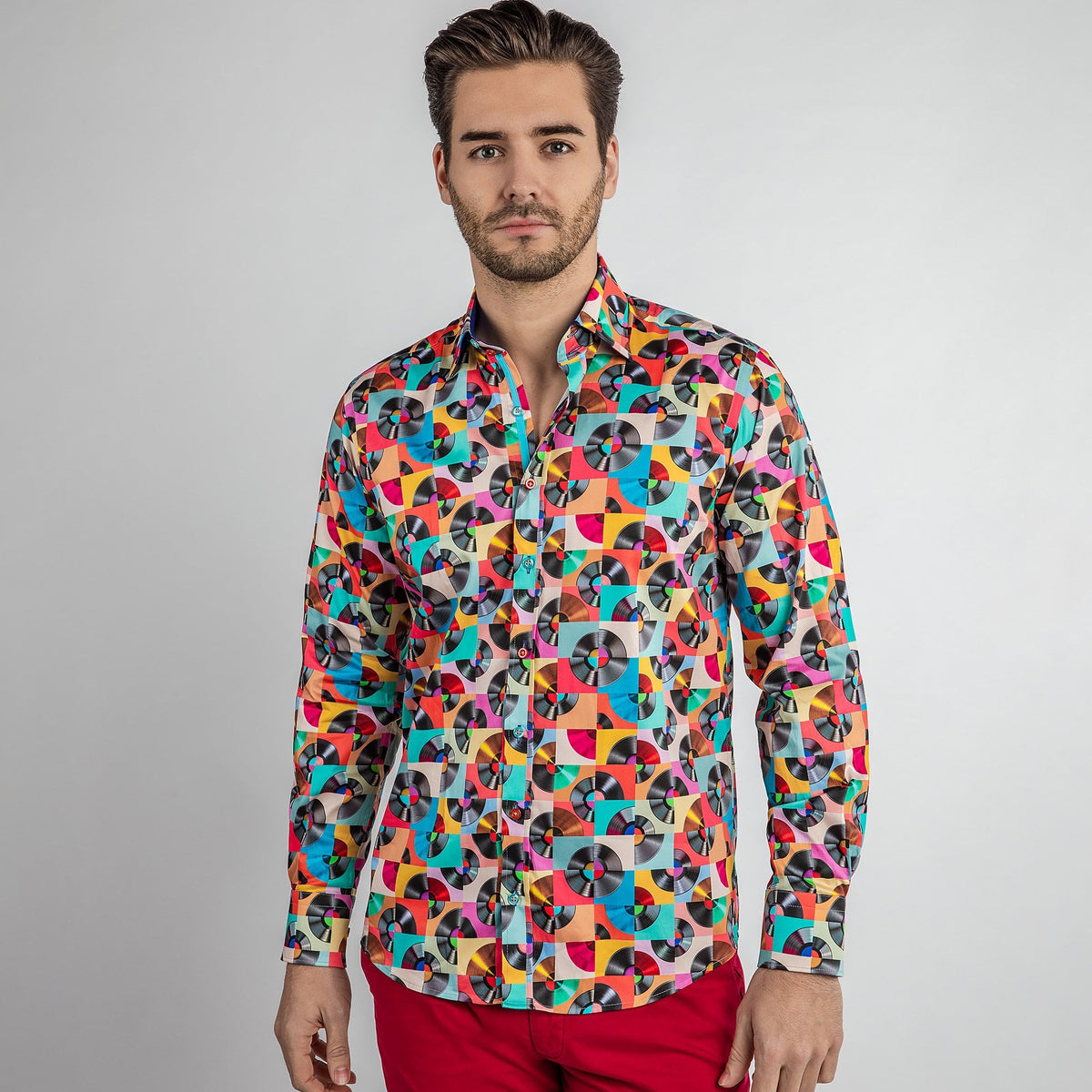 Vintage Disc Shirt Print Shirt