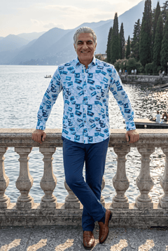 Vintage Italian Road Race Print Shirt - Claudio Lugli Shirts