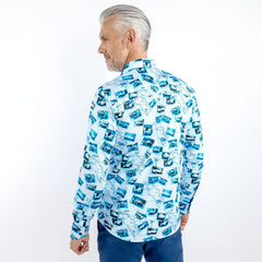 VINTAGE ITALIAN ROAD RACE PRINT SHIRT – Premium Men's Patterned Shirt by Claudio Lugli | Bold Design, Tailored Fit, Best Printed Shirts