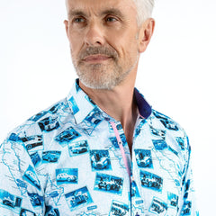VINTAGE ITALIAN ROAD RACE PRINT SHIRT – Premium Men's Patterned Shirt by Claudio Lugli | Bold Design, Tailored Fit, Best Printed Shirts