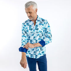 VINTAGE ITALIAN ROAD RACE PRINT SHIRT – Premium Men's Patterned Shirt by Claudio Lugli | Bold Design, Tailored Fit, Best Printed Shirts