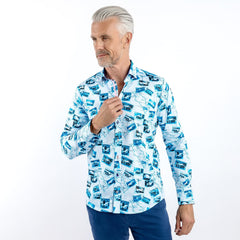 VINTAGE ITALIAN ROAD RACE PRINT SHIRT – Premium Men's Patterned Shirt by Claudio Lugli | Bold Design, Tailored Fit, Best Printed Shirts