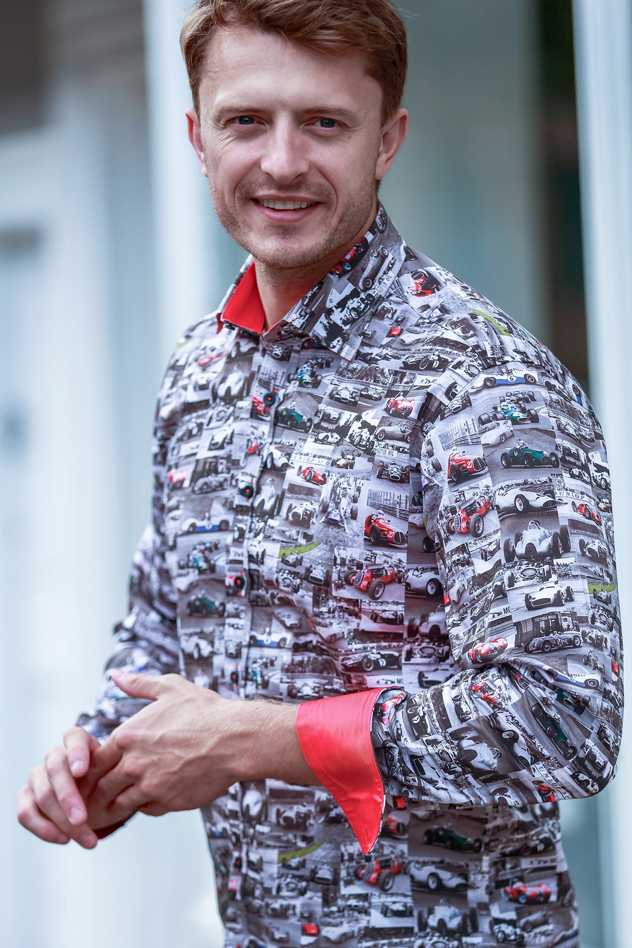 Vintage Race Car Print Shirt - Claudio Lugli Shirts