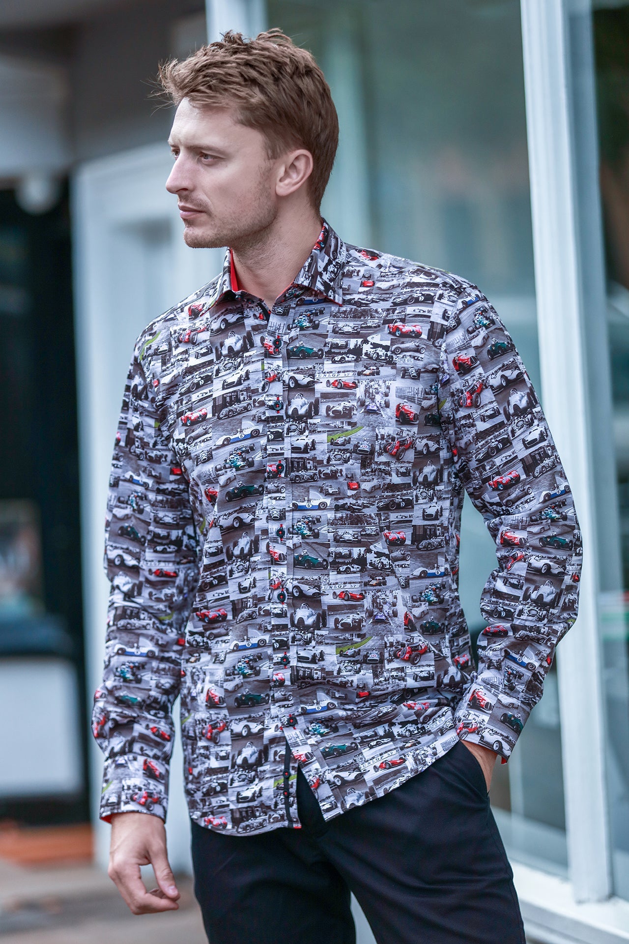 Vintage Race Car Print Shirt - Claudio Lugli Shirts
