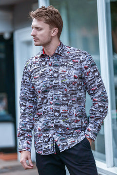 Vintage Race Car Print Shirt - Claudio Lugli Shirts