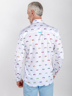 Vintage Scooter Print Satin Cotton Shirt - Claudio Lugli Shirts