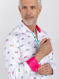 Vintage Scooter Print Satin Cotton Shirt - Claudio Lugli Shirts