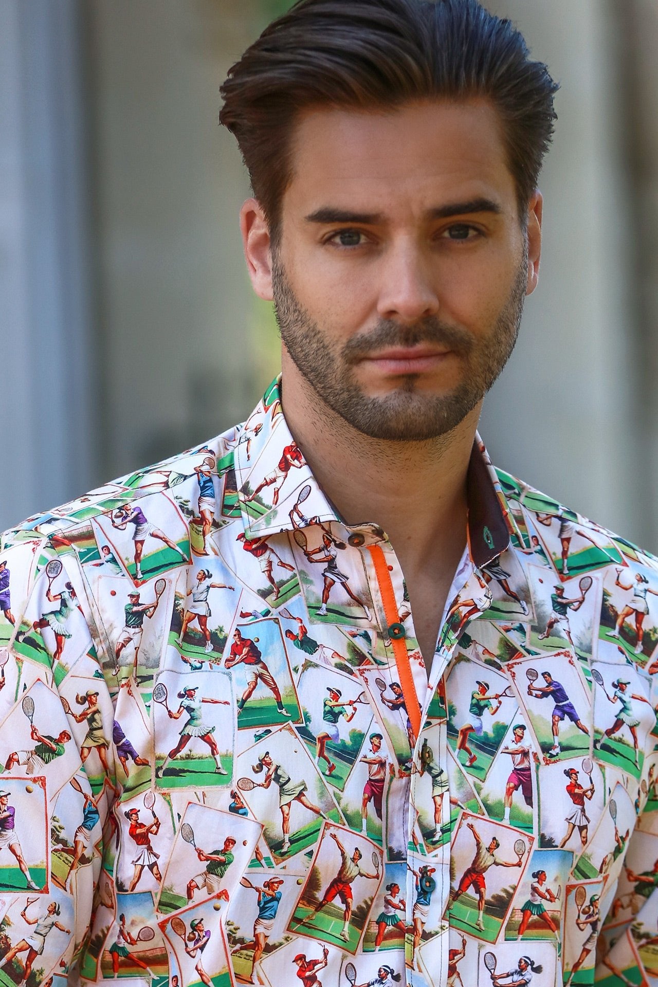 VINTAGE TENNIS PRINT SHIRT - Main Image