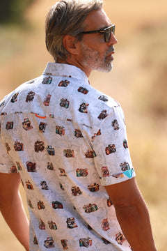 VINTAGE VOGUE CAMERA PRINT SHORT SLEEVE SHIRT - Claudio Lugli Shirts
