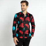 VIVID BLEEDING BLOOMS PRINT SHIRT – Premium Men's Patterned Shirt by Claudio Lugli | Bold Design, Tailored Fit, Best Printed Shirts