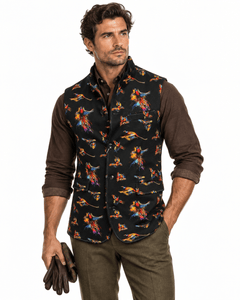 Watercolour Pheasant Sleeveless Jacket - Claudio Lugli Shirts