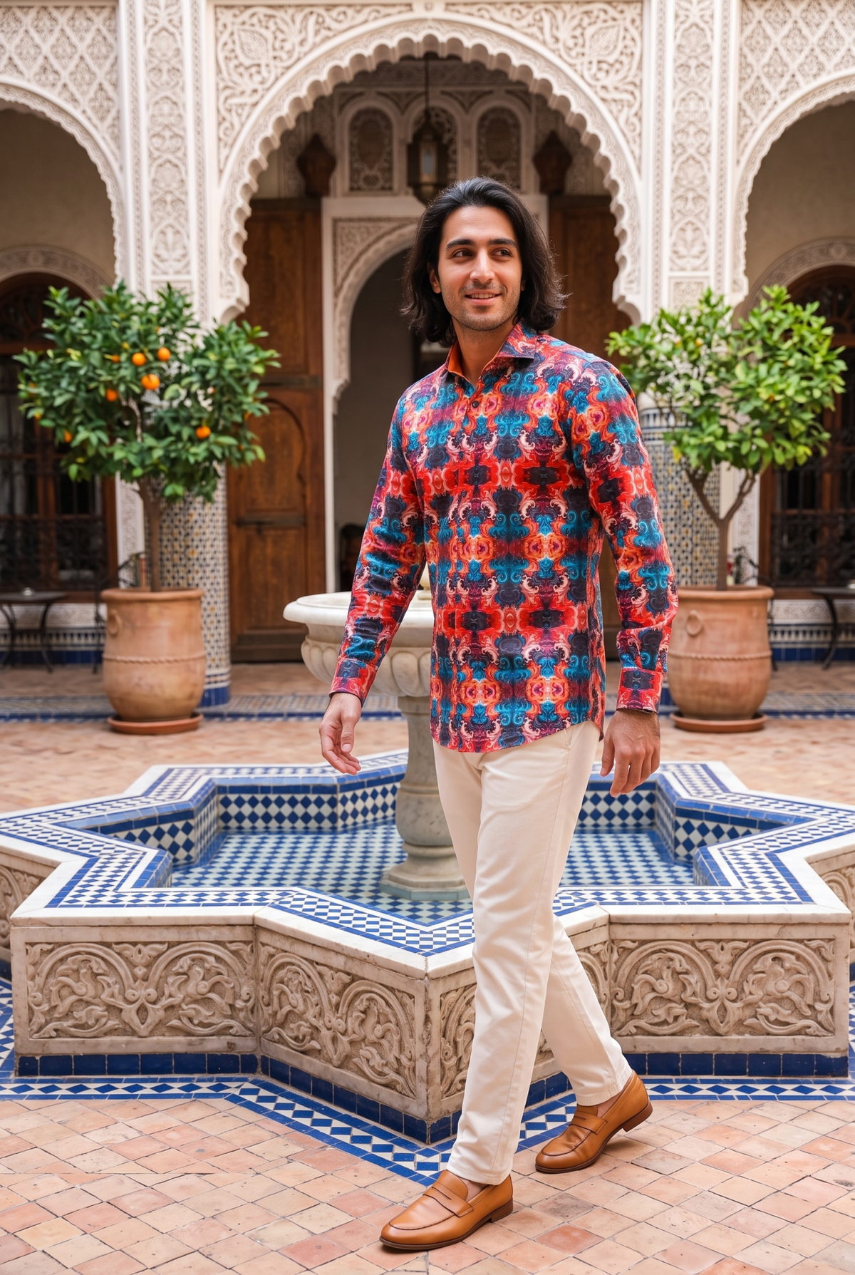 Wavy Ornaments Print Shirt - Claudio Lugli Shirts