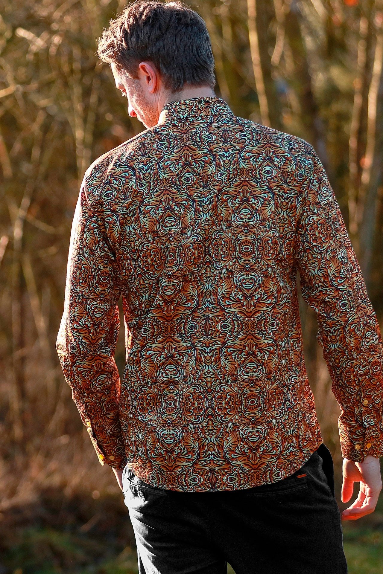 WAVY ORNAMENTS PRINT SHIRT – Premium Men's Patterned Shirt by Claudio Lugli | Bold Design, Tailored Fit, Best Printed Shirts