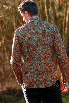 WAVY ORNAMENTS PRINT SHIRT – Premium Men's Patterned Shirt by Claudio Lugli | Bold Design, Tailored Fit, Best Printed Shirts