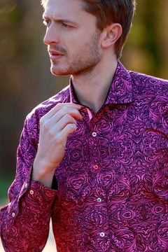 WAVY ORNAMENTS PRINT SHIRT – Premium Men's Patterned Shirt by Claudio Lugli | Bold Design, Tailored Fit, Best Printed Shirts