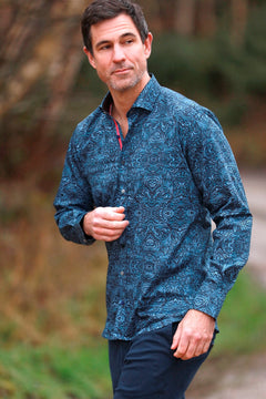 WAVY ORNAMENTS PRINT SHIRT – Premium Men's Patterned Shirt by Claudio Lugli | Bold Design, Tailored Fit, Best Printed Shirts