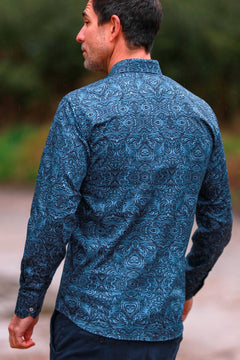 WAVY ORNAMENTS PRINT SHIRT – Premium Men's Patterned Shirt by Claudio Lugli | Bold Design, Tailored Fit, Best Printed Shirts