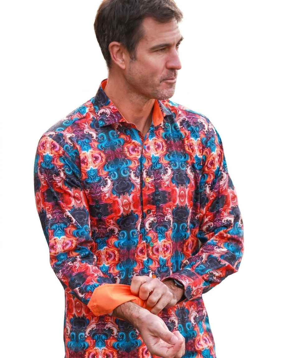 Wavy Ornaments Print Shirt - Claudio Lugli Shirts