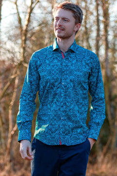 WAVY ORNAMENTS PRINT SHIRT – Premium Men's Patterned Shirt by Claudio Lugli | Bold Design, Tailored Fit, Best Printed Shirts