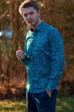 WAVY ORNAMENTS PRINT SHIRT – Premium Men's Patterned Shirt by Claudio Lugli | Bold Design, Tailored Fit, Best Printed Shirts