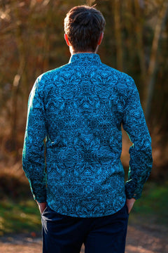 WAVY ORNAMENTS PRINT SHIRT – Premium Men's Patterned Shirt by Claudio Lugli | Bold Design, Tailored Fit, Best Printed Shirts