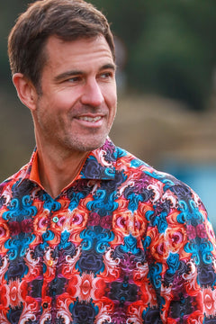 WAVY ORNAMENTS PRINT SHIRT – Premium Men's Patterned Shirt by Claudio Lugli | Bold Design, Tailored Fit, Best Printed Shirts