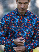 Whimsical Village Print Satin Cotton Shirt - Claudio Lugli Shirts