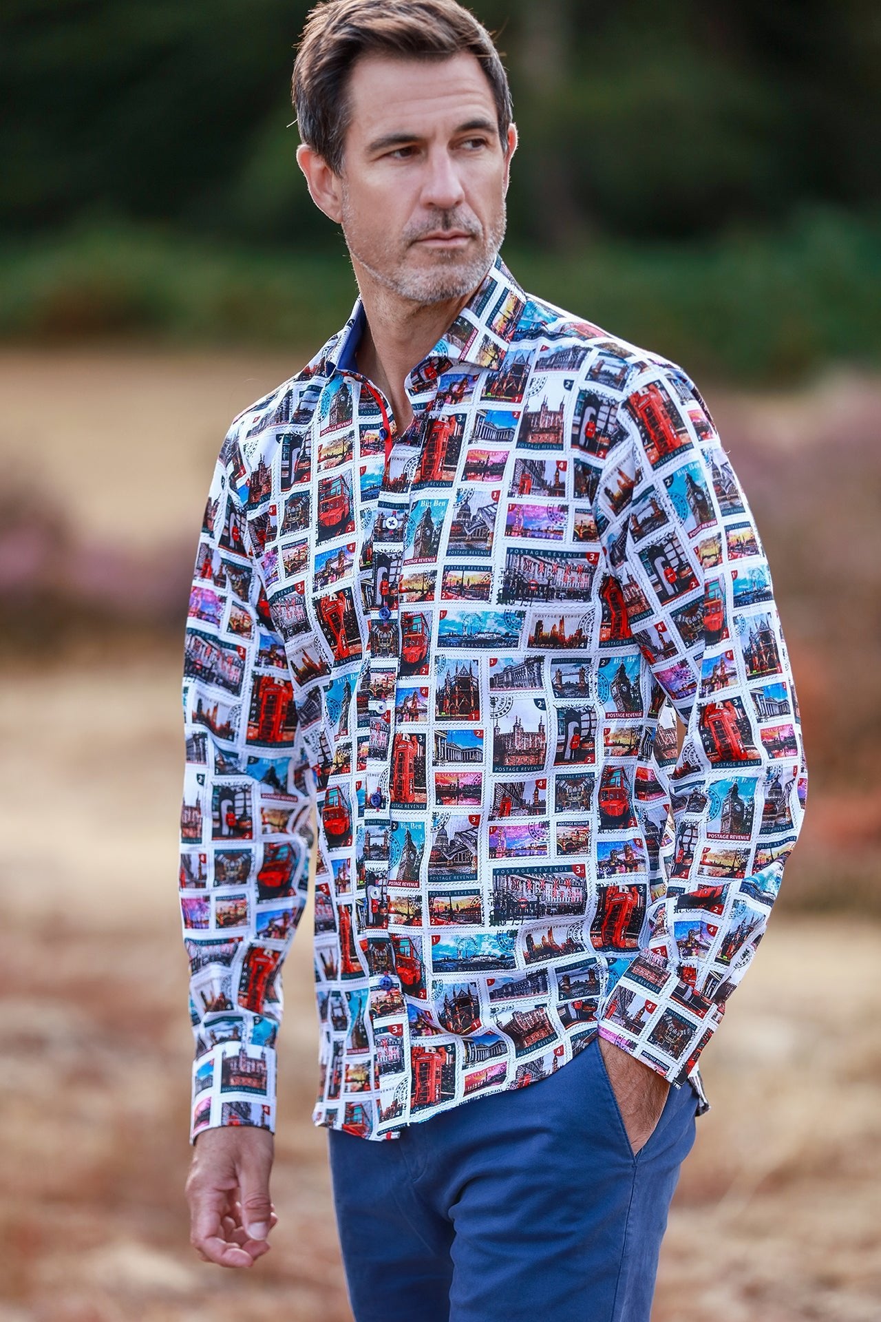 White London City Print Shirt - Claudio Lugli Shirts