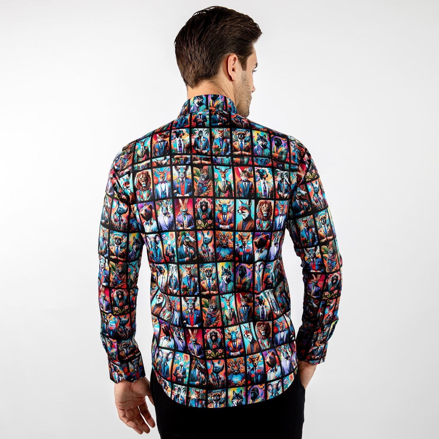 WILDLIFE FRAMED PRINT SHIRT - Premium Men's Patterned Shirt by Claudio Lugli | Bold Design, Tailored Fit, Best Printed Shirts