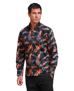 Wind Instruments and Paint Splash Print Shirt - Claudio Lugli Shirts