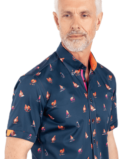 Windsurf Printed Short Sleeve Shirt - Claudio Lugli Shirts