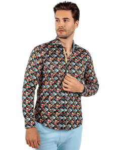 Winter Rose Bouquet Print Shirt - Claudio Lugli Shirts