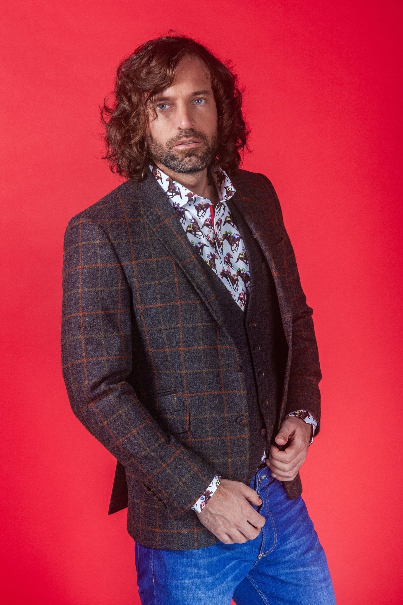 WOOL JACKET WITH SPITFIRE LINING - Claudio Lugli Shirts
