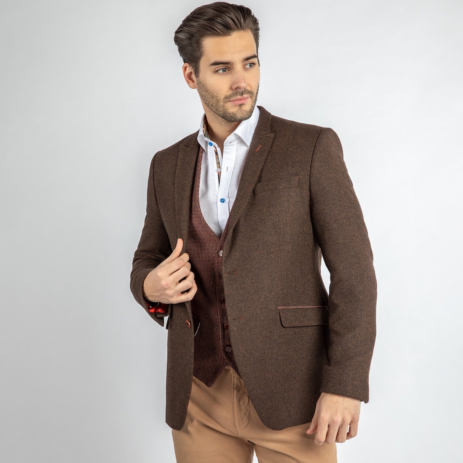 WOOL PICK - LAPPEL JACKET & WAISTCOAT COMBO - Claudio Lugli Shirts
