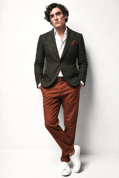 Wool Tailored Jacket - Navy & Green TRUE TO SIZE - Claudio Lugli Shirts