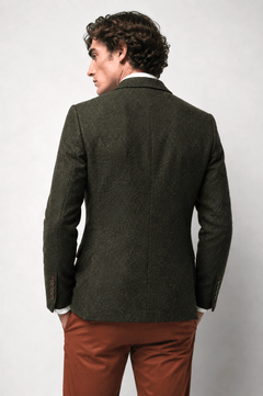 Wool Tailored Jacket - Navy & Green TRUE TO SIZE - Claudio Lugli Shirts