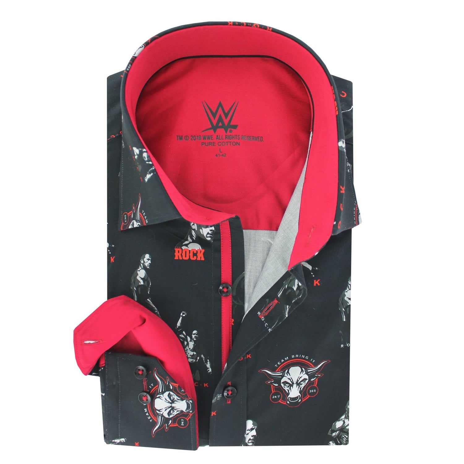 WWE: THE ROCK ICON PRINT SHIRT - Premium Men's Patterned Shirt by Claudio Lugli | Bold Design, Tailored Fit, Best Printed Shirts