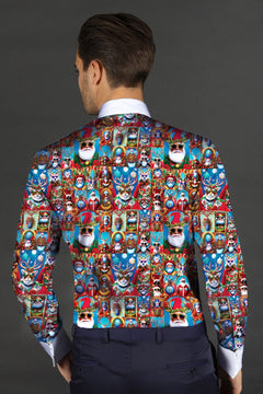 XMAS SANTA TUXEDO SHIRT WITH PRINTED BOWTIE - Claudio Lugli Shirts
