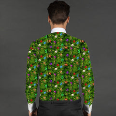XMAS TREE PRINTED TUXEDO SHIRT WITH BOWTIE - Premium Men's Patterned Shirt by Claudio Lugli | Bold Design, Tailored Fit, Best Printed Shirts
